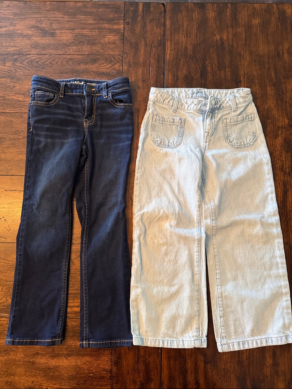 Bundle of 2 - Cat & Jack Girls size 7 Jeans - Wide Leg & Bootcut